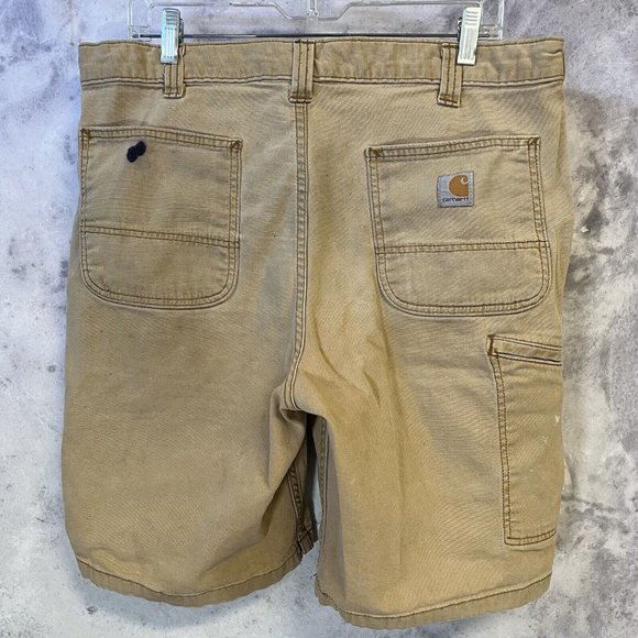 Carhartt Brown Work Short Mens 36 102514-918 Distressed - Picture 2 of 14